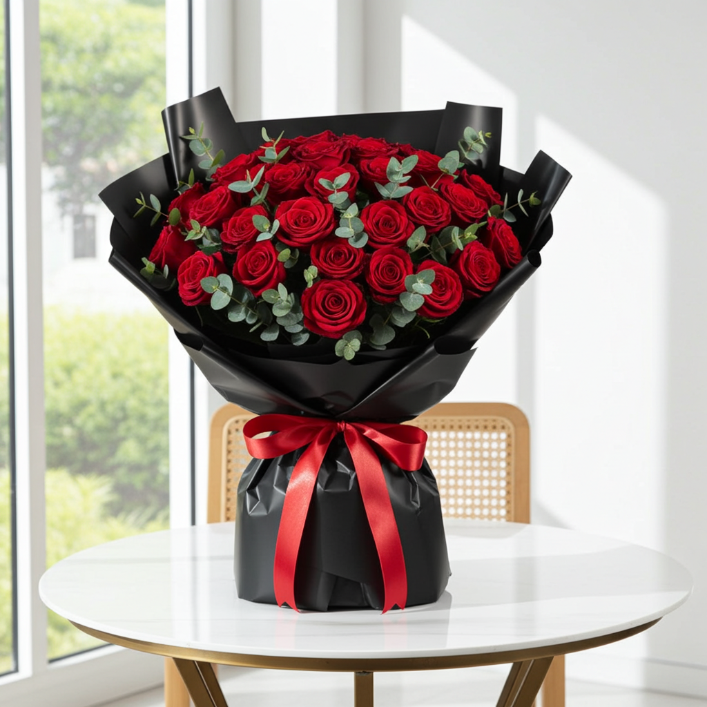 Valentine's Scarlet Desire Rose Bouquet