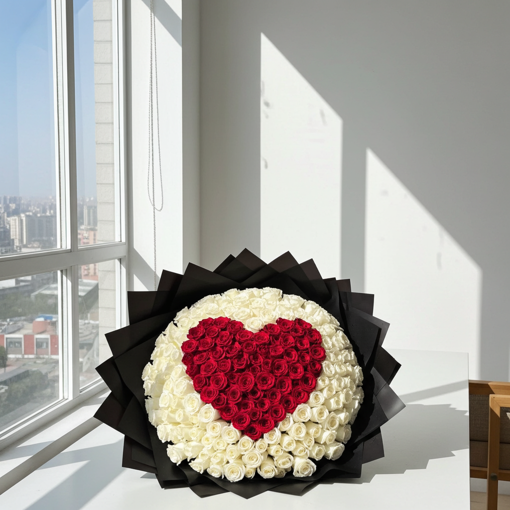 Heartfelt Love in White & Red